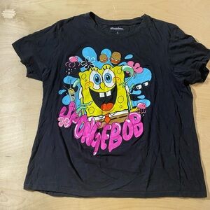 Nickelodeon Black SpongeBob T-Shirt Large (LX)